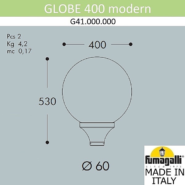 Консольный уличный светильник Globe 400 Modern G41.B40.000.LYE27
