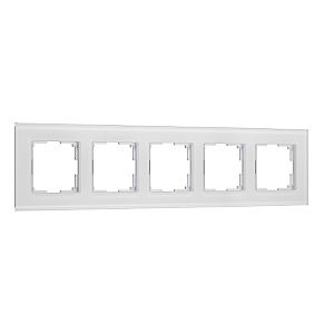 Рамка Senso белый soft-touch W0053101/ Рамка на 5 постов Senso (белый, стекло soft-touch)