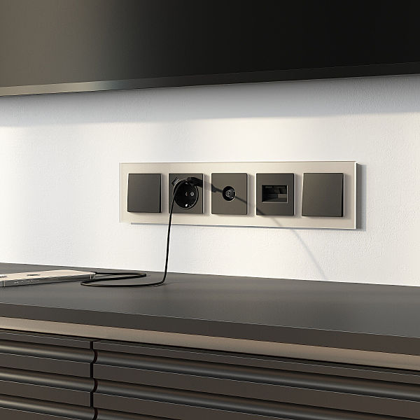 Рамка Senso шампань soft-touch W0053111/ Рамка на 5 постов Senso (шампань, стекло soft-touch)