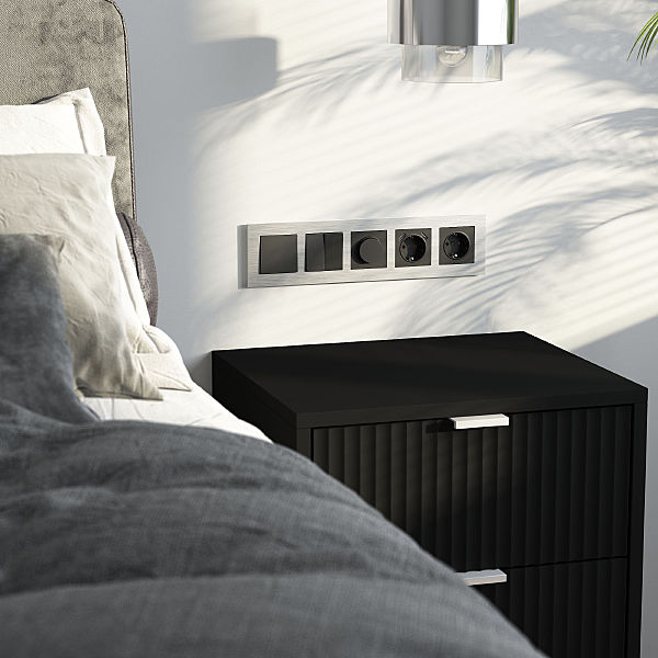 Рамка AluMax алюминий W0053506/ Рамка на 5 постов AluMax (алюминий)