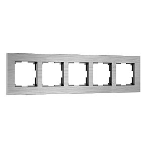 Рамка AluMax алюминий W0053506/ Рамка на 5 постов AluMax (алюминий)