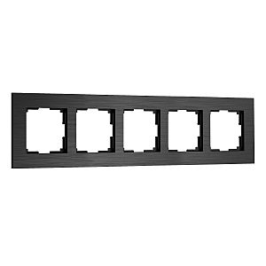 Рамка AluMax черный алюминий W0053508/ Рамка на 5 постов AluMax (черный алюминий)