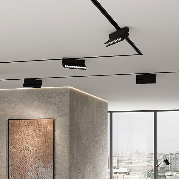 Профиль для шинопровода Elektrostandard 85234/00 Алюминиевый профиль для монтажа в натяжной потолок однофазного шинопровода черный (2м)