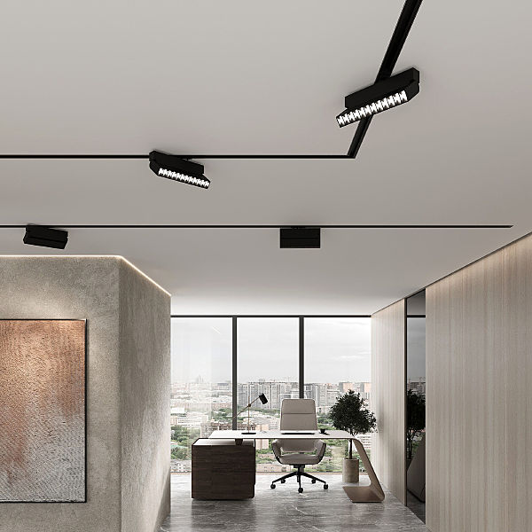 Профиль для шинопровода Elektrostandard 85234/00 Алюминиевый профиль для монтажа в натяжной потолок однофазного шинопровода черный (2м)