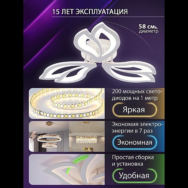 Потолочная люстра Fortuna LED LAMPS 81107/2C