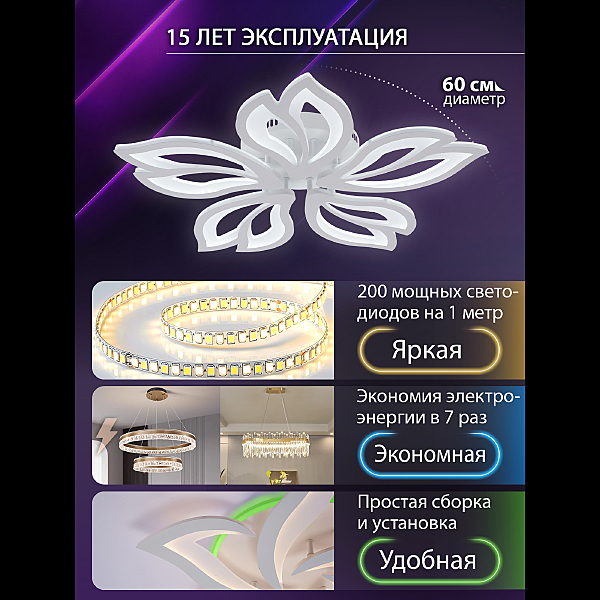 Потолочная люстра Fortuna LED LAMPS 81107/4C