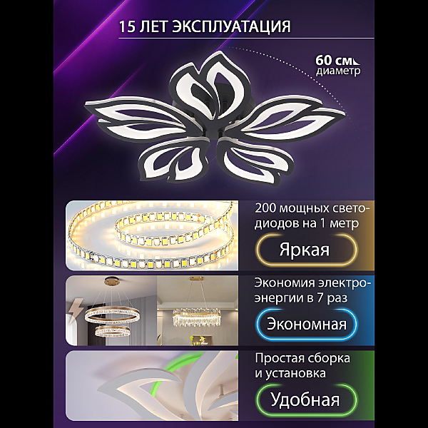 Потолочная люстра Fortuna LED LAMPS 81107/5C