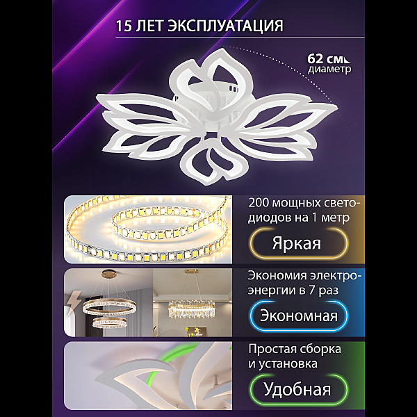 Потолочная люстра Fortuna LED LAMPS 81107/6C