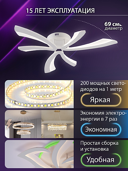 Потолочная люстра Vio LED LAMPS 81453