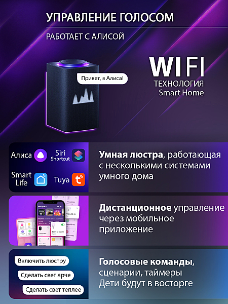 Потолочная люстра Home LED SMART 84000