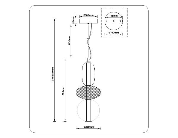 Светильник подвесной Modern LH11008