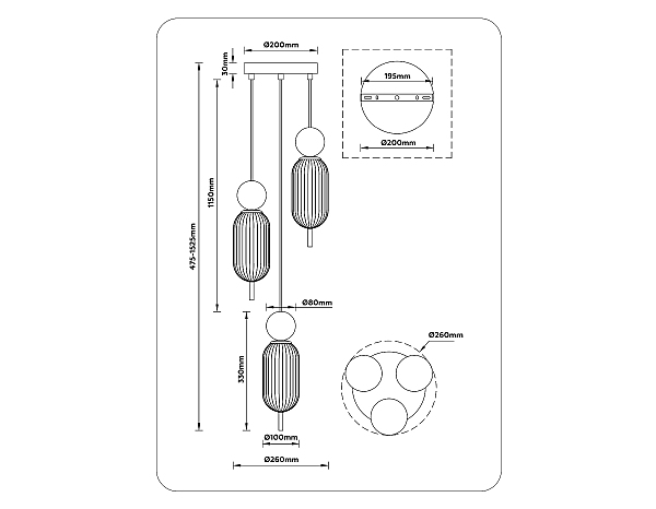 Светильник подвесной Ceramo Modern LH53102