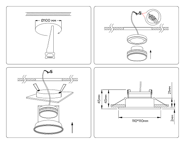 Встраиваемый светильник GX Standard tech TN51804