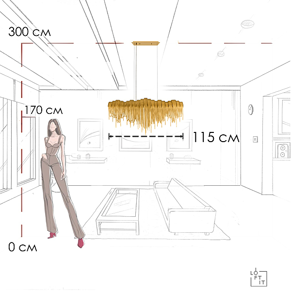 Подвесная люстра Volver 10404/1150L GD