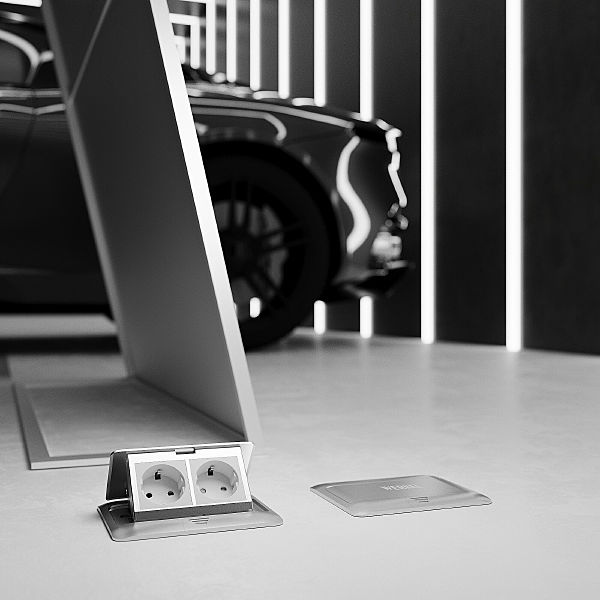 Аксессуар Werkel W8074065/ Выдвижной блок (Лючок) на 4 модуля (серебряный)