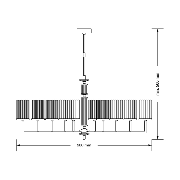 Люстра на штанге Artu Ryfel ART-ZW-10(Z)R