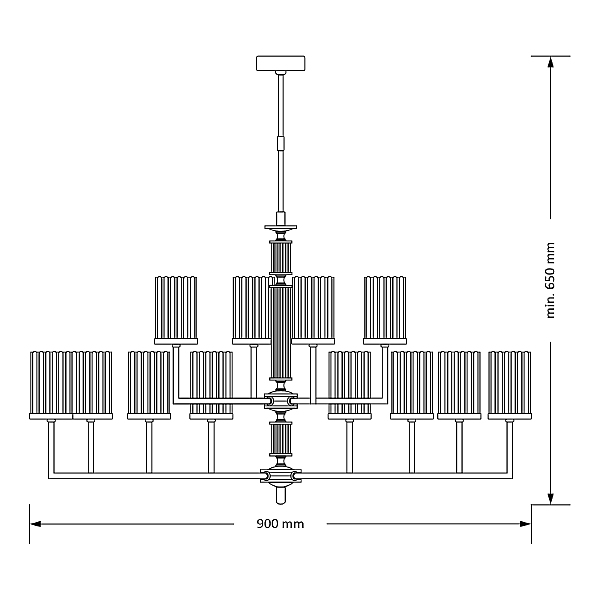 Люстра на штанге Artu Ryfel ART-ZW-12(Z)R