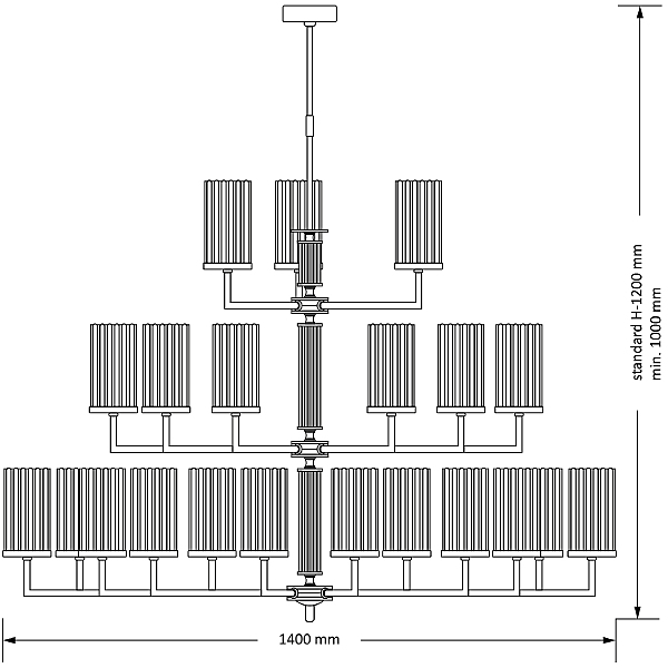 Потолочная люстра Artu Ryfel ART-ZW-12+6+3(ZM)R