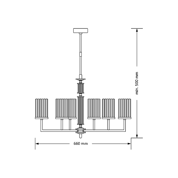 Люстра на штанге Artu Ryfel ART-ZW-6(N)R
