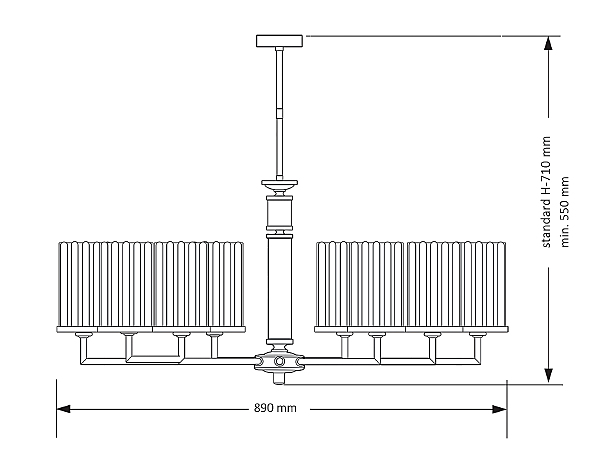 Люстра на штанге Artu Ryfel ART-ZW-8(Z)R