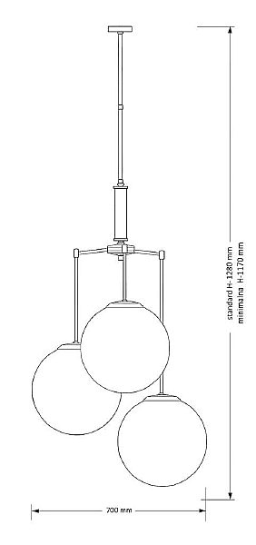 Люстра на штанге Artu Glass ART-ZWD-3(Z)G350