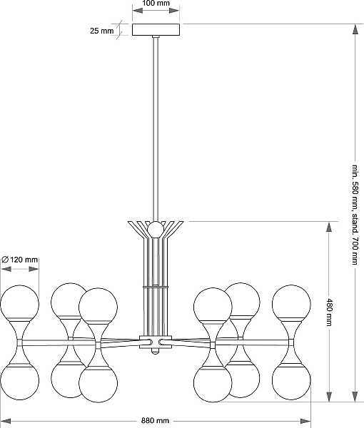 Люстра на штанге Bari BAR-ZW-6(Z)