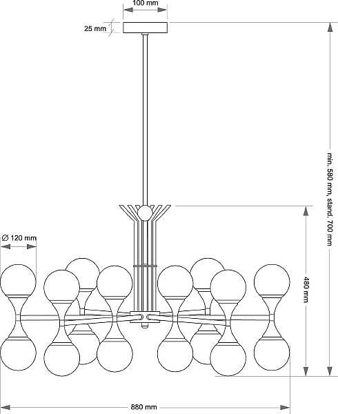 Люстра на штанге Bari BAR-ZW-8(ZM)