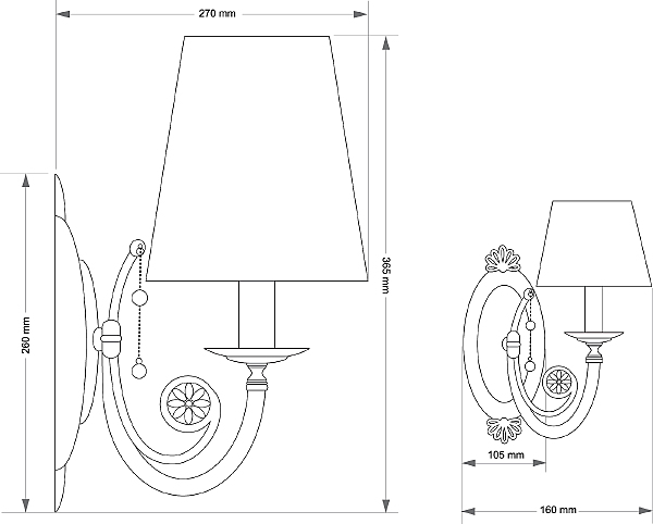 Настенное бра Bibione BIB-K-1(P/A)
