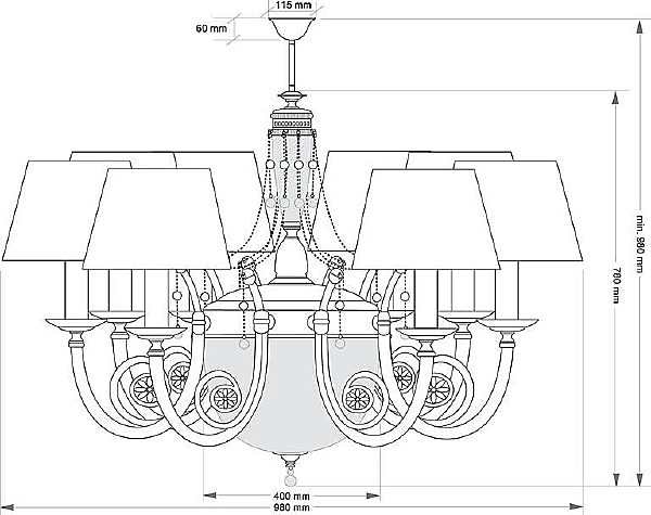 Потолочная люстра Bibione BIB-ZW-8(Z/A)CR