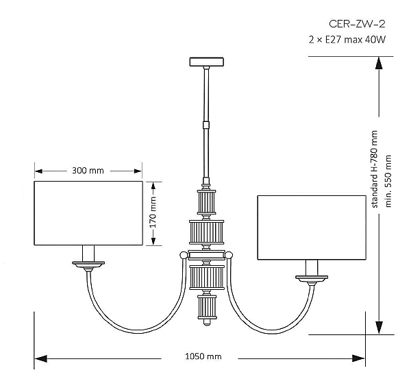 Люстра на штанге Cero CER-ZW-2(N)