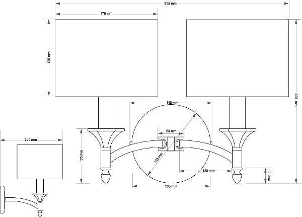 Настенное бра Decor Aba?ur DEC-K-2(P/A)
