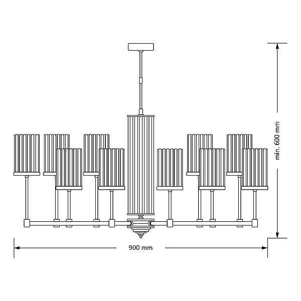 Люстра на штанге Empoli Ryfel EMP-ZW-10(N)R