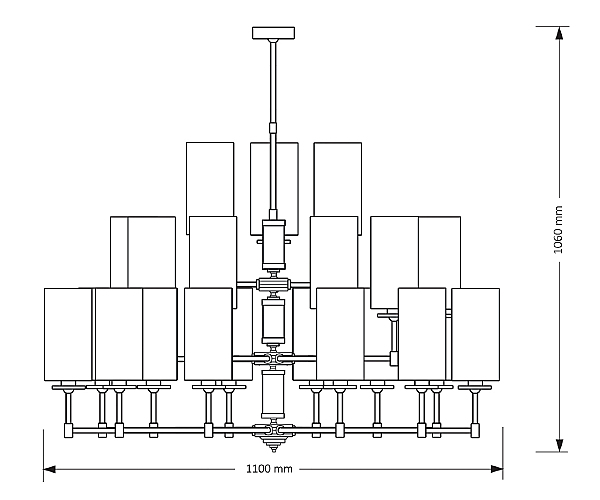 Люстра на штанге Empoli EMP-ZW-12+6+3(ZM)
