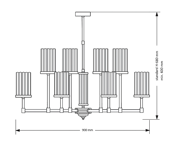 Люстра на штанге Empoli Ryfel EMP-ZW-8(Z)R