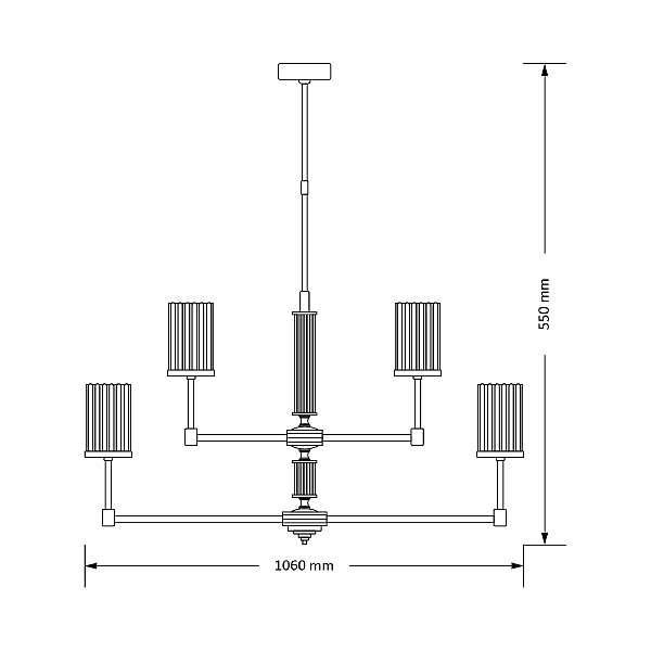 Люстра на штанге Empoli Ryfel EMP-ZWL-4(P)R