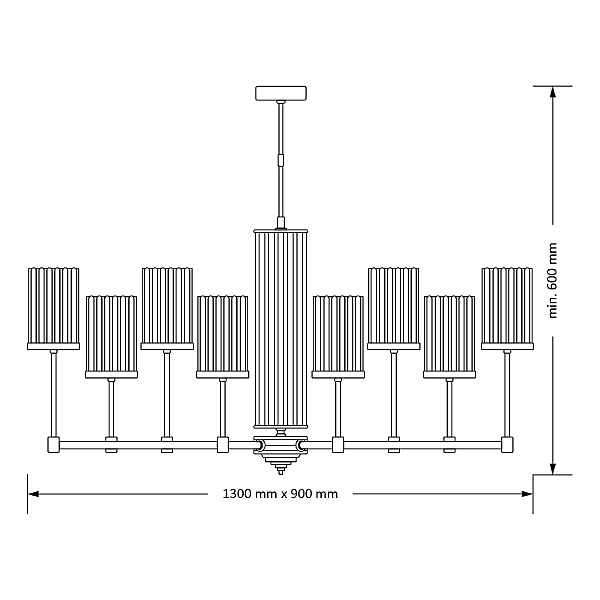 Люстра на штанге Empoli Ryfel EMP-ZWL-8(ZM)R