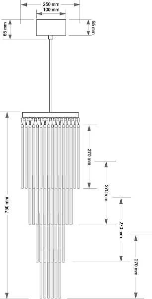 Люстра каскадная Filago FIL-ZW-10(BN)250/270