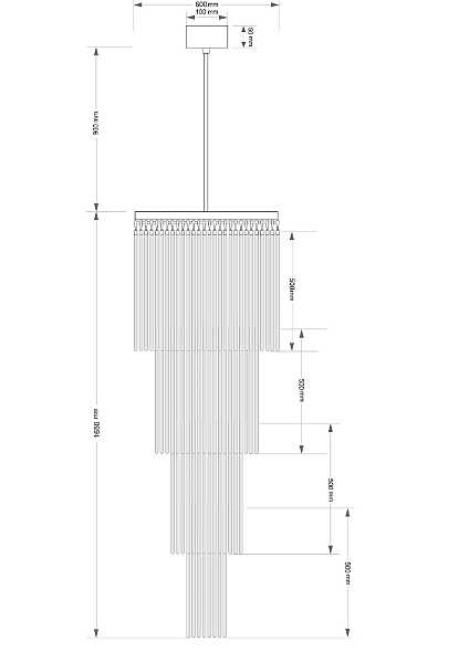 Люстра каскадная Filago FIL-ZW-13(P)600/500