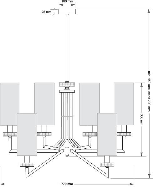 Люстра на штанге Genova GEN-ZW-6(BN/A)