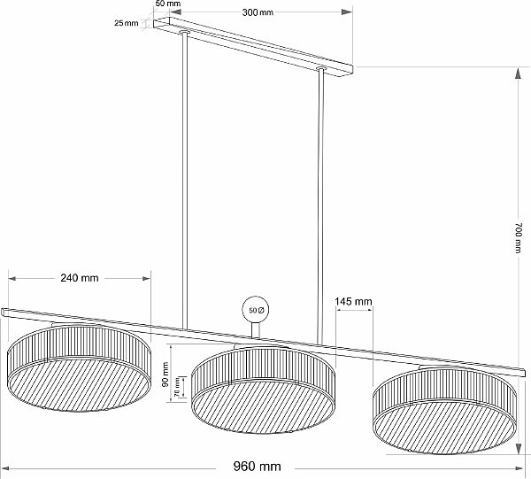 Люстра на штанге Lavone LAV-ZWL-6(Z)240