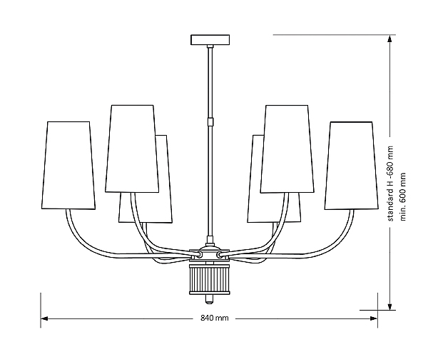 Люстра на штанге Pesaro PES-ZW-6(Z)