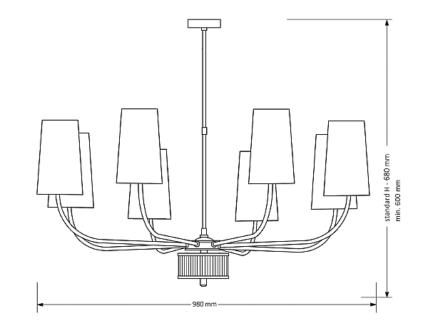 Люстра на штанге Pesaro PES-ZW-8(CZ)