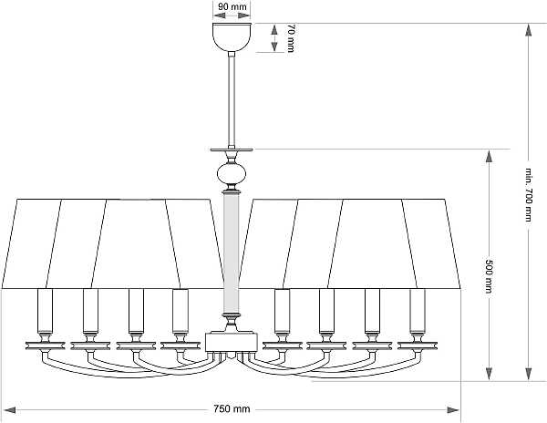 Люстра на штанге Rossano ROS-ZW-8+4(P/A)