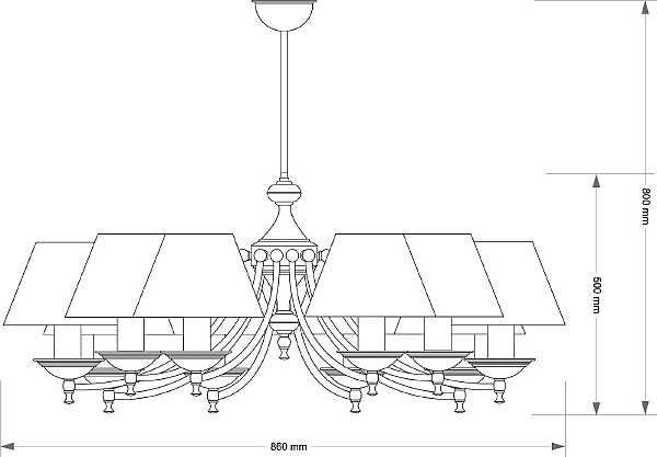 Люстра на штанге San Marino Aba?ur SAN-ZW-10(P/A)CR