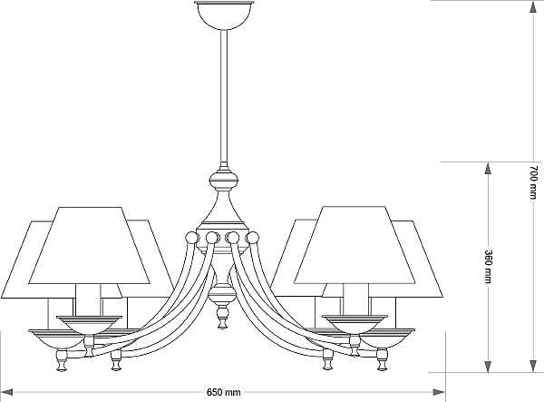 Люстра на штанге San Marino Aba?ur SAN-ZW-6(P/A)CR