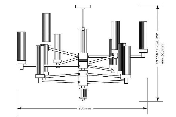 Люстра на штанге Seti SET-ZW-12(T)