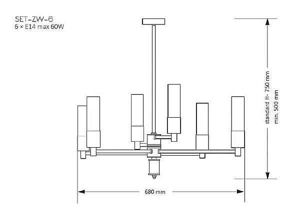 Люстра на штанге Seti SET-ZW-6(Z)