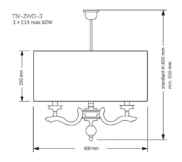 Люстра на штанге Tivoli TIV-ZWD-3(N)