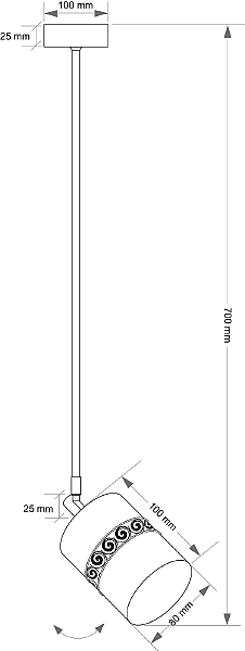 Светильник потолочный Vesto VES-ZW-1(Z)K