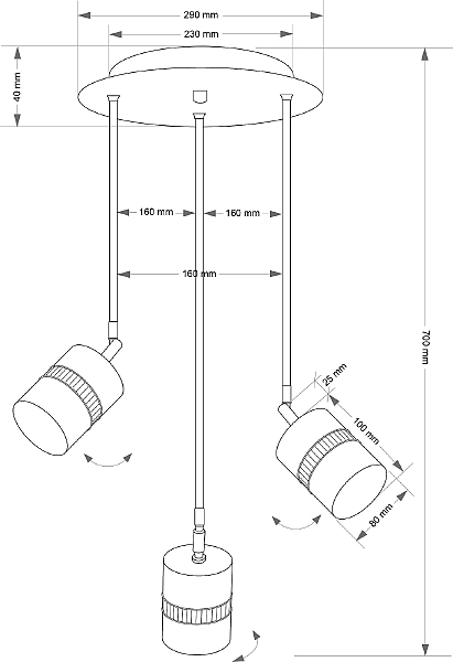 Светильник потолочный Vesto VES-ZW-3(P)P